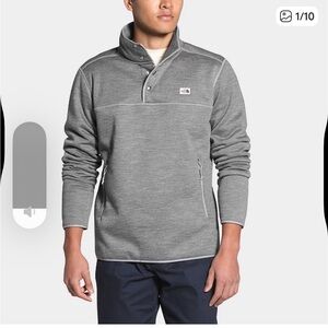 The North Face Men's Sherpa Patrol ¼ Snap Pullover wool blend grey like new- M